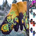 thumbnail image 2 of Guantes transpirables para clima frío para mujer, guantes con bordado de flores de cachemira sintética, 2 of 5