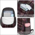 thumbnail image 4 of Maroon and Pink Checkered Pattern 17" School Backpacks for Teens,Waterproof Oxford Fabric,S-Shape Padded Straps for School,Travel,Hiking,Camping, 4 of 6
