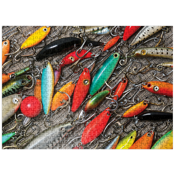 MyPuzzle - Colorful Fishing Lures - Premium 500 Piece Jigsaw Puzzle for Adults