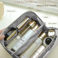thumbnail image 4 of Large Capacity Travel Cosmetic Bag - Charlore Makeup Bag, PU Leather Waterproof Cosmetic Bag, Women Portable Travel Makeup Bag With Handle and Divider Flat Lay Makeup Organizer Bag, 4 of 8