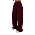 thumbnail image 2 of Women's Casual Pants High Waisted Side Pocket Straight Leg Work Pants Women'S Fashionable High Waist Zipper Casual Pants Suit Pants,Red Women's Casual Pants L, 2 of 6
