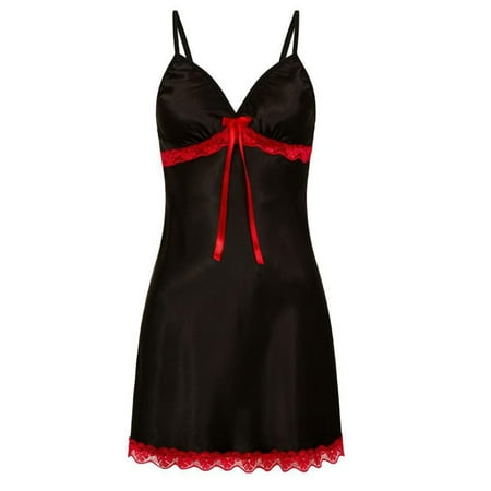 Luiryare Summer Women Silk Lace Babydoll Nightdress S-3Xl