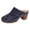 Navy, variant on Women Platforms Heeled Sandals Leather Round Toe Mules Clogs Ankle Strap High Heel Summer Dress Solid Color Slipper Non Trendy Breathable Walking Vacation Outdoor Shoes