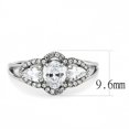 thumbnail image 2 of High polished (no plating) Stainless Steel Ring with AAA Grade CZ in Clear for Women Style DA103, 2 of 5