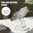 thumbnail image 6 of Tomorotec Adjustable Angle Clear Acrylic Cell Phone Stand for Desk, Foldable Acrylic Phone Holder Cute for Office, Portable Non-Slip Desktop Smartphone Holder, Fit for iPhone Samsung Galaxy (Clear), 6 of 8