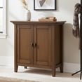 thumbnail image 6 of Simpli Home Redmond 32 inch Wide Solid Wood Transitional Low Storage Cabinet in Rustic Natural Aged Brown, 6 of 6