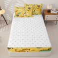 thumbnail image 4 of Castle Fairy Cartoon Jungle Animal Zipper Twin Comforter Sets with Fitted Sheet and 2 Pillowcases,Monkey Zebra Giraffe Zipper Bedding Set,Mustard Yellow Green,Reversible,4-Piece, 4 of 6