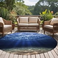 thumbnail image 4 of Navy Blue Ocean Waves Round Area Rug 8Ft Washable Large Circle Rugs for Living Room Dorm, Summer Beach Coastal Abstract Non-Slip Carpet Floor Mats Indoor Outdoor Carpet Runner Aesthetic Home Decor, 4 of 8