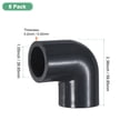 thumbnail image 3 of Conector adaptador en ángulo de 90 grados Uxcell de 6 piezas, accesorio de tubería de socket de 3/4" para línea de agua, gris, 3 of 6