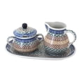 thumbnail image 1 of Blue Rose Polish Pottery Athena Large Sugar & Creamer Set with Tray, 1 of 4