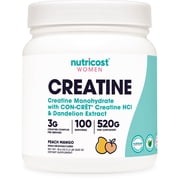 Nutricost Creatine Monohydrate Powder for Women Peach Mango, 100 Servings, Supplement