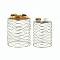 thumbnail image 5 of Urban Trends Metal Round Nesting Accent Table with Mirror Top and Round Base Set of Two Metallic Finish Champagne, Champagne, 5 of 7