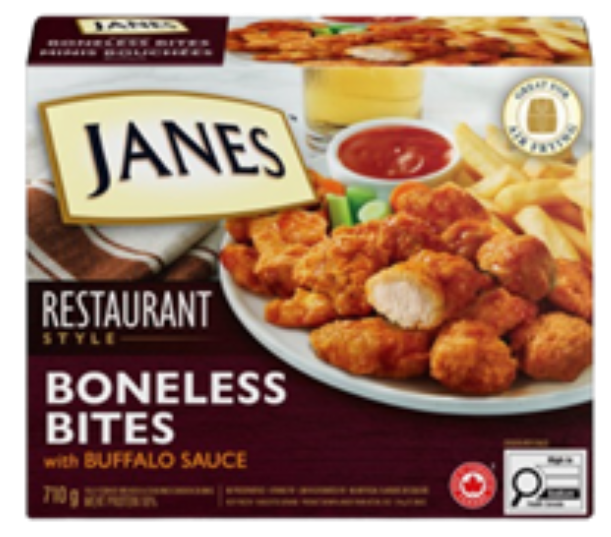 Bouchées de poulet désossées style restaurant Janes avec sauce Buffalo 710g