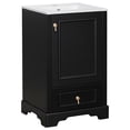 thumbnail image 4 of viswild 20" Bathroom Vanity with Ceramic Sink, Soft Close Doors & Drawer, Adjustable U-Shelf, Space Saving for Small Bathroom, Modern Grey, 4 of 14