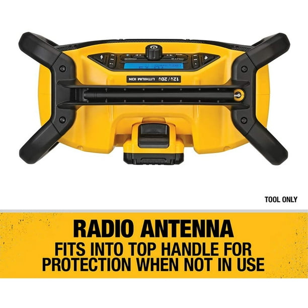 DEWALT 12V/20V MAX* Portable Radio, Bluetooth, Cordless, Jobsite