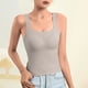 thumbnail image 1 of Blusa de pijama de manga corta para mujer, lisa, informal, a la moda, con cuello regular, sin mangas, para dormir, pijamas para mujer, 1 of 5