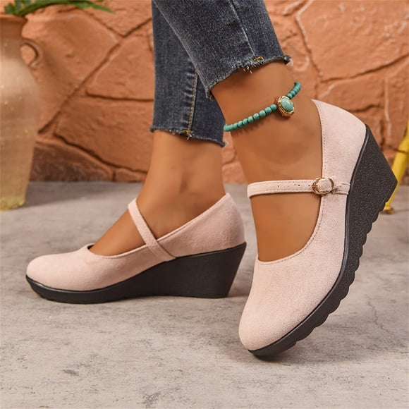 YOUYEDIAN Mary Jane Shoes for Women 2026 New Slip on Dressy Flats Shoes for Women Non-Slip Trendy Flats for Casual Formal Work School Office Walking (Pink)