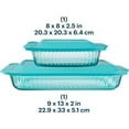 thumbnail image 2 of Colors Tinted (2-Pack, Full Set) Tinted Glass Baking Dish with BPA-Free Lid, Oblong Bakeware Glass Pan For Casserole & Lasagna, Dishwasher, Freezer, Microwave and Pre-Heated Oven Safe, Aqua, 2 of 6