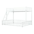 thumbnail image 6 of Harper & Bright Designs Metal Twin XL Over Queen Bunk Bed, Floor Bunk Bed Frame with Ladder and Safety Guardrails, Can be Converted Into Two Bed, White, 6 of 12