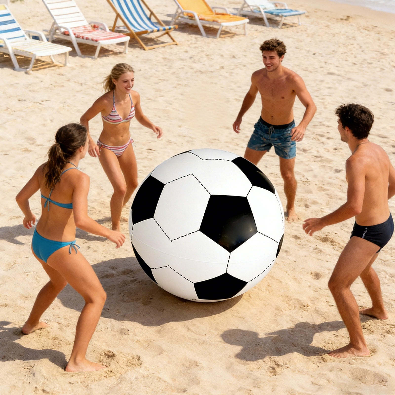 Floating Ball Toys, Soccer Beach Ball, Size 5 Soccer Ball, Pool Toys, Sports & Outdoor, Vinyl Material, 31 in Diameter, 1 Pc