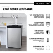 Edgestar Kc2000twin 20 Wide Dual Tap Kegerator For Full Size Kegs - Stainless Steel