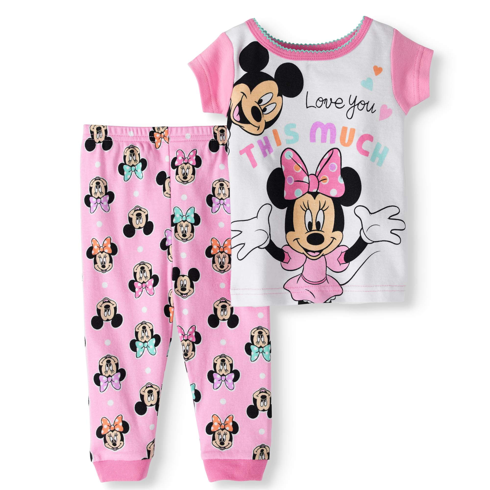 Minnie Mouse Minnie Mouse Baby girl cotton tight fit pajamas, 2pc set