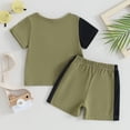 thumbnail image 3 of Bagilaanoe 2pcs Toddler Baby Boy Shorts Set Contrast Color Short Sleeve T Shirt Tops + Shorts 6M 12M 18M 24M 3T 4T Kids Casual Summer Clothes, 3 of 7