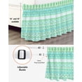 thumbnail image 3 of Teal Green Boho Wrap Around Bed Skirts for Queen Bed 18" Drop,Bed Skirt with Adjustable Elastic Belt Dust Ruffle Bed Valance for Bedroom Hotel Luxury Vintage Ethnic Tribe Abstract Art Bed Frame Cover, 3 of 7