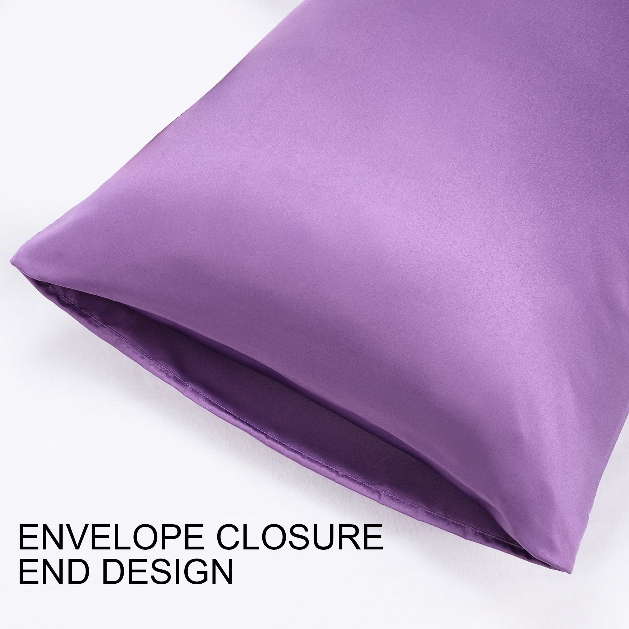 Unique Bargains 4 Pack Satin Pillowcases for Hair and Skin, Purple Queen
