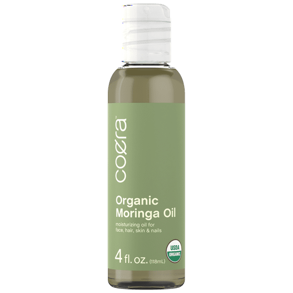 Organic Moringa Oil | 4 Oz | Moisturizing Oil for Face, Hair, Skin and Nails | Paraben Free, Sulfate Free, Non-GMO | by Coera