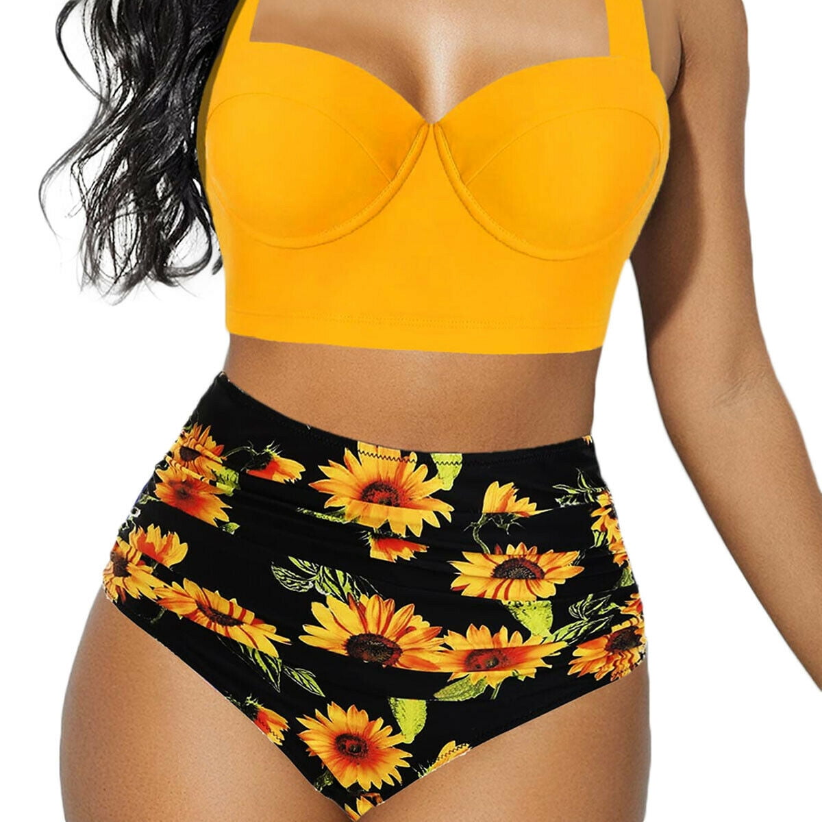 sunflower high waisted bathing suits
