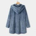 thumbnail image 4 of IROINNID Women's Anorak Coat Long Sleeve Solid Color Hoodie Outwear, Loose Plus Size Button High Low Coat, with Pockets, 4 of 4