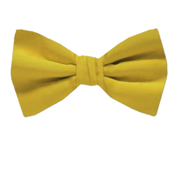 Buy Your Ties - PBT-ADF-18 - Men's Pre-tied Formal Tuxedo Solid Color Satin Bow Tie Gold