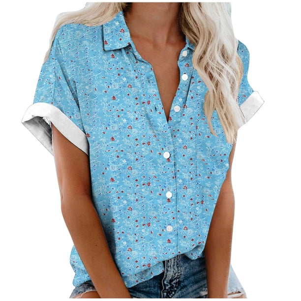 Mujeres Pantalones Cortos Impresos Blusas de Manga Corta Y Top Regular, Vestido de Moda de Verano Casual para Mujeres