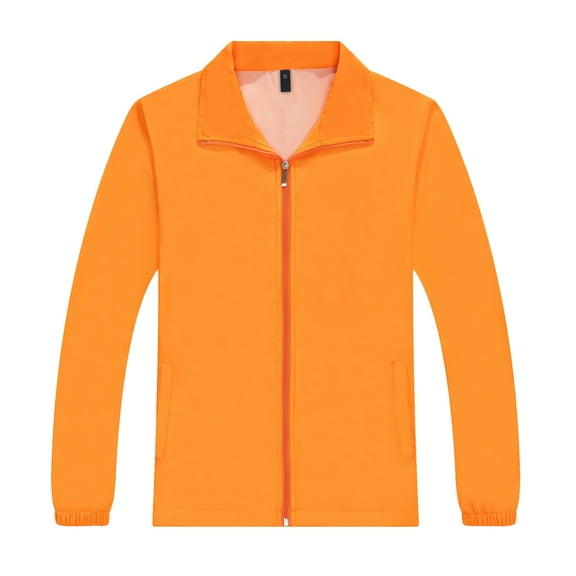 TiaoBug Mens Windproof Jacket Cycling Hiking Running Lightweight Jacket Windbreaker with Pockets Orange M