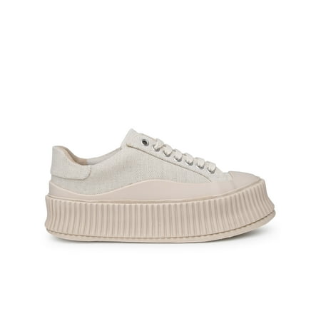 

Jil Sander Donna Ivory Canvas Sneakers