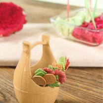 Funny Cute Leaf-shape Cocktail Forks, Mini Charcuterie Forks, Triticum Aestivum Straw Dessert Fork, Mini Wooden Barrel Fruit Fork Set, Fruit Fork Barbecue Fork for Home Office