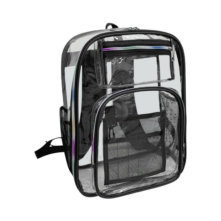 Yyeselk Heavy Duty Clear Backpack See Through Backpacks Transparent Clear Large Bookbag for School Work Stadium Security