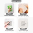 thumbnail image 4 of Adhesive Towel Hooks Towel Hooks for Hanging Robes Coat Hooks Stick on Wall Hooks Stainless Steel 4 Pack (Silver), 4 of 5