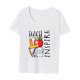 thumbnail image 3 of Camiseta de verano con cuello redondo para mujer, para viajes, vacaciones, trabajo, regalo del día de San Valentín, 3 of 7