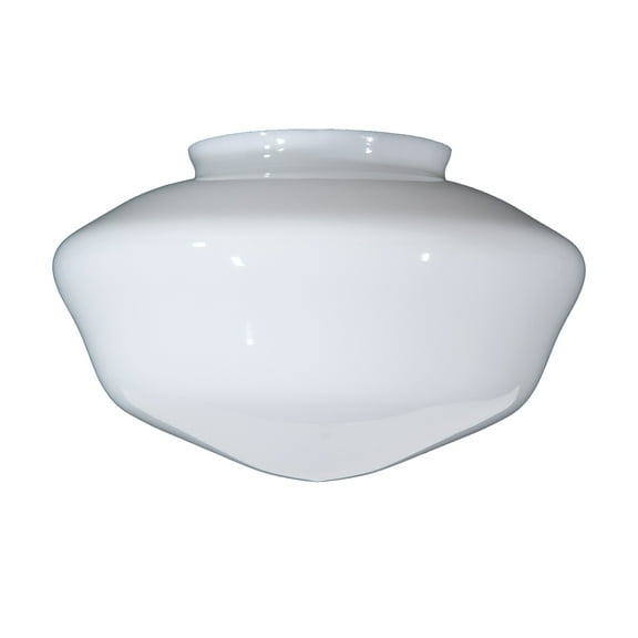 B&P Lamp® 6" Fitter, Opal Schoolhouse Shade, 12" Dia.