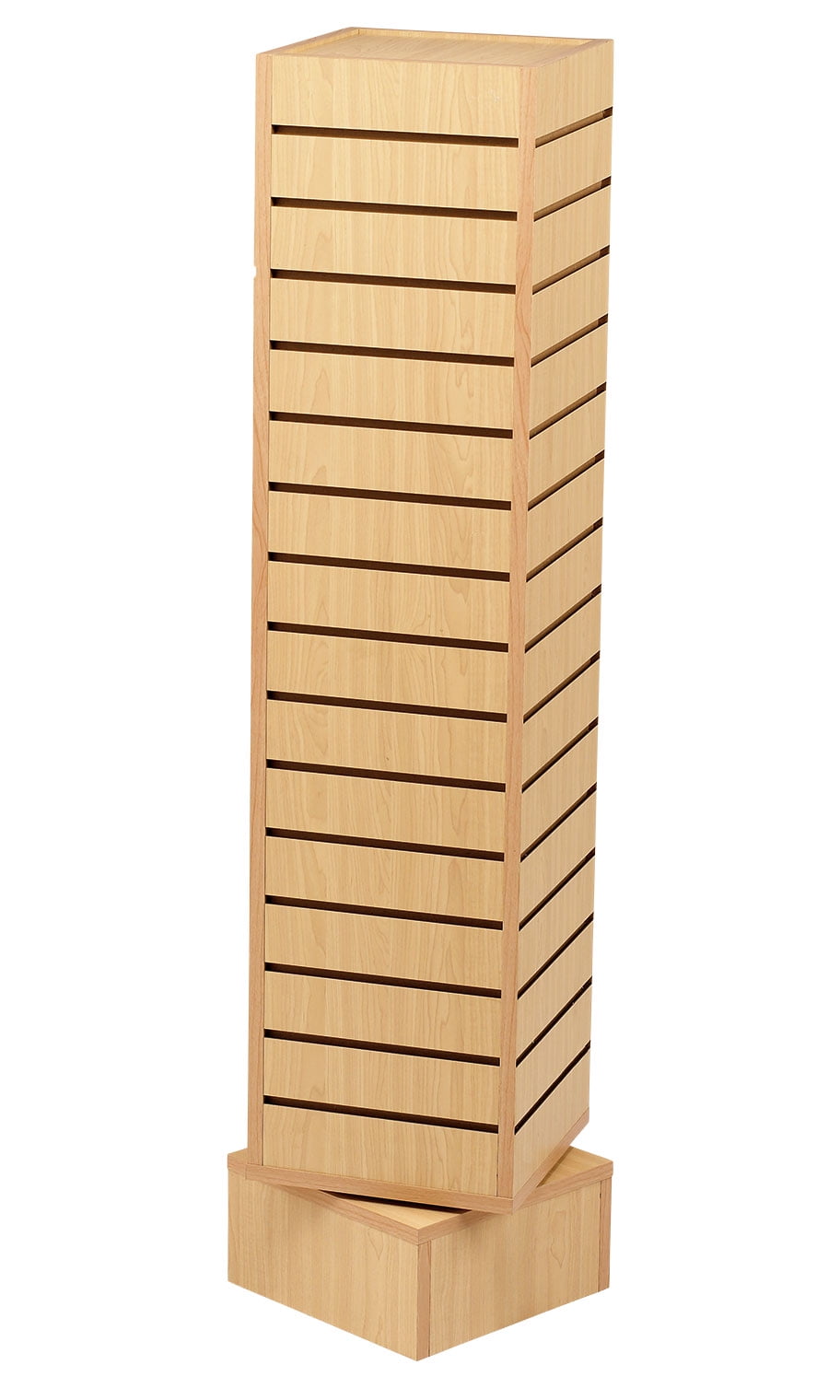 Slatwall Tower Rotating Maple Color Finish (12''L x 12''W x 54''H