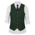 thumbnail image 2 of TOWED22 Men's Suede Leather Vest Cowboy Western Waistcoat Casual Slim Fit Suit Vest(Green,XXXL), 2 of 9