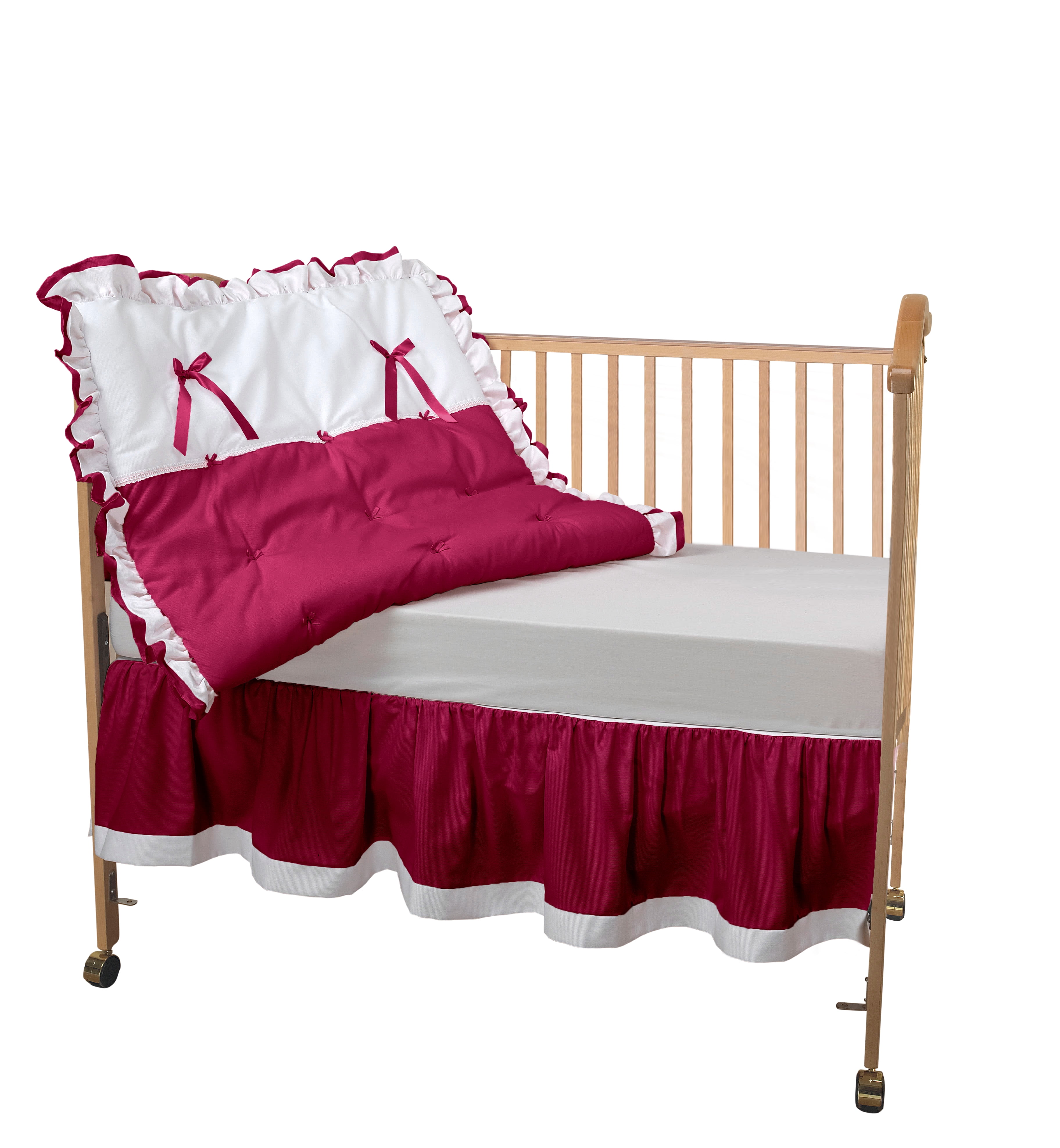 baby doll bedding regal 3 piece crib bedding set, hot pink - Walmart.com