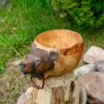 thumbnail image 2 of Wooden Mug Animal Shape Portable Camping Drinking Cup Hand Carved Outdoor Cup With, 2 of 5