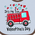 thumbnail image 4 of Inktastic It's My 1st Valentine's Day Fire Truck Boys or Girls Baby Bib, 4 of 4