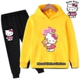 thumbnail image 3 of Jersey de deportes nuevos Kawaii Sanrio Hello Kitty, Sudadera con capucha de Anime, abrigo para niña + Pantalones 2P para niños de 3 a 14 años, regalo de cumpleaños, conjunto informal para correr, 3 of 5
