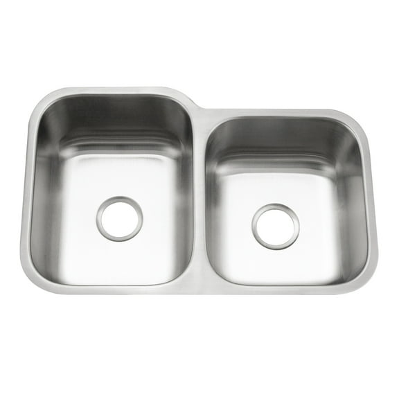 Houzer Eston 31 in Stainless Steel Undermount 60/40 Double Small Right Bowl Kitchen Sink - STE-2300SR-1