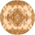 thumbnail image 1 of Ahgly Company Indoor Round Abstract Orange Contemporary Area Rugs, 4' Round, 1 of 1