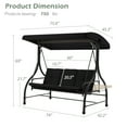 thumbnail image 5 of AECOJOY 3 Person Canopy Steel Porch Swing, Converting Swing Glider Hammock-Black, 5 of 7